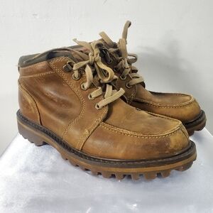 Timberland Men's Moc Toe Chukka Boots Brown Leather Size 8US